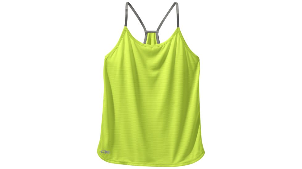 Outdoor Research Echo Singlet, Women's, Lemongrass/Pewter, L 250130-lemgr/pt-L