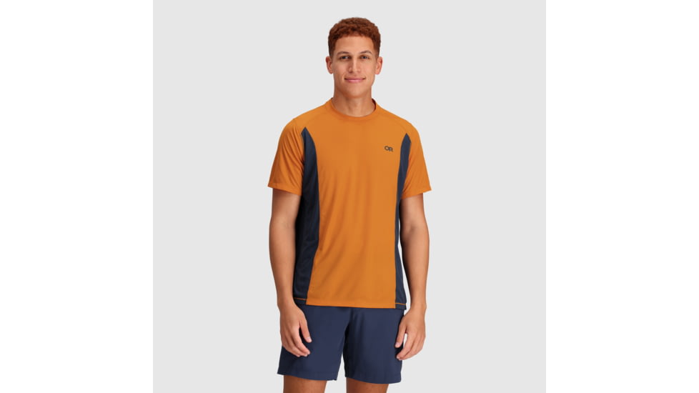 Outdoor Research Echo T-Shirt - Men's, Marmalade/Naval Blue, M, 2876282327007