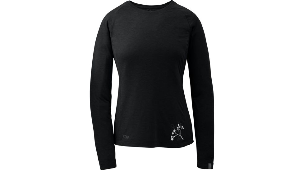 Outdoor Research Essence L/S Crew Tee - Women's-Black-X-Small