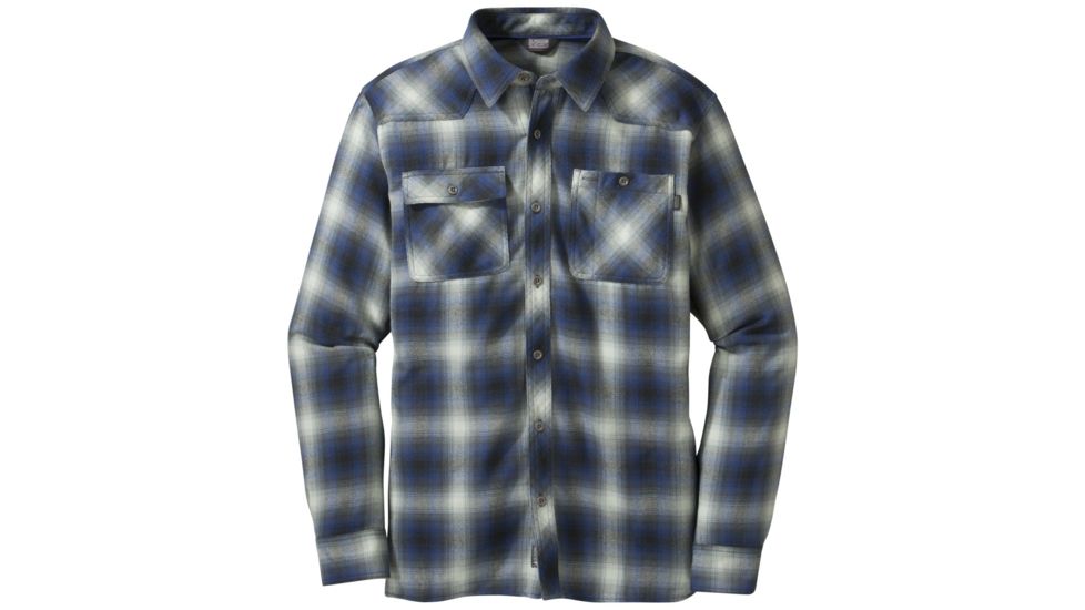 Outdoor Research Feedback Flannel Shirt - Men's-Black/Baltic-Small