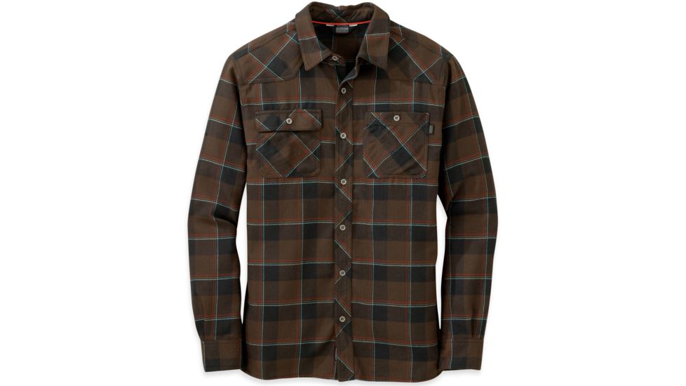 Outdoor Research Feedback Flannel Shirt - Men's-Earth/Black-Small