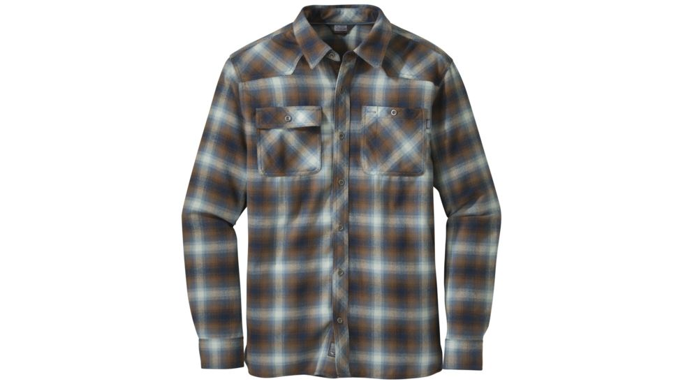 Outdoor Research Feedback Flannel Shirt - Men's-Night/Saddle-Large
