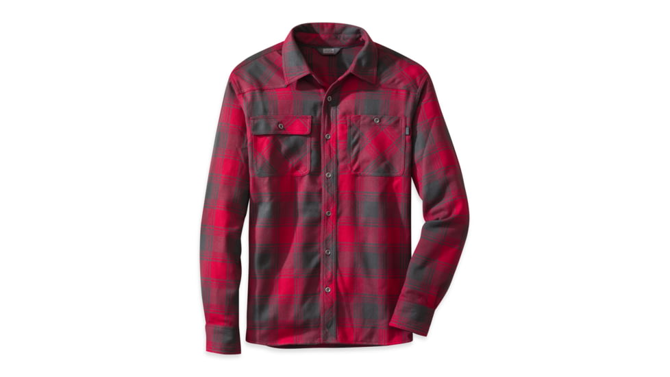 Outdoor Research Feedback Flannel Shirt - Men's-Redwood/Black-Small