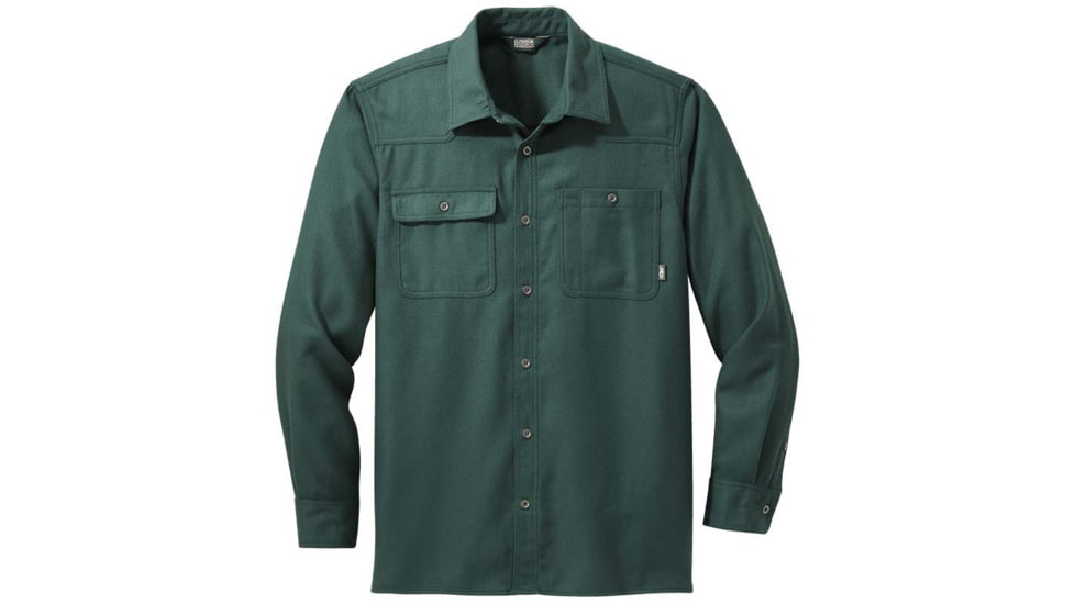Outdoor Research Feedback Flannel Shirt - Mens, Fir, Medium, 2428621858007