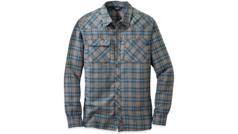 Outdoor Research Feedback Flannel Shirt - Mens-Pewter-Medium