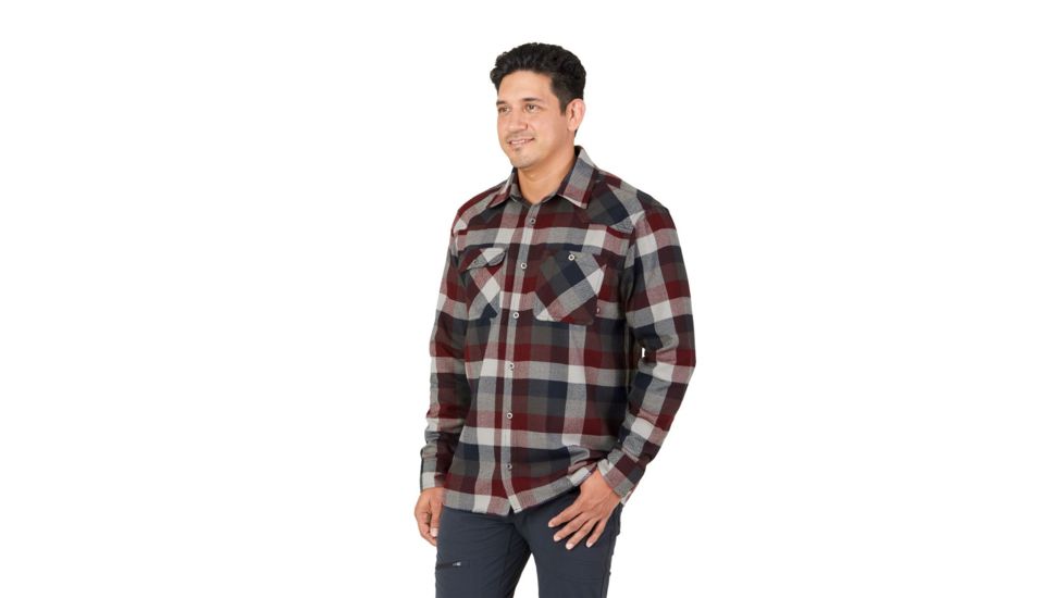 Outdoor Research Feedback Flannel Shirt - Mens, Raisin Plaid, Large, 2428621676008