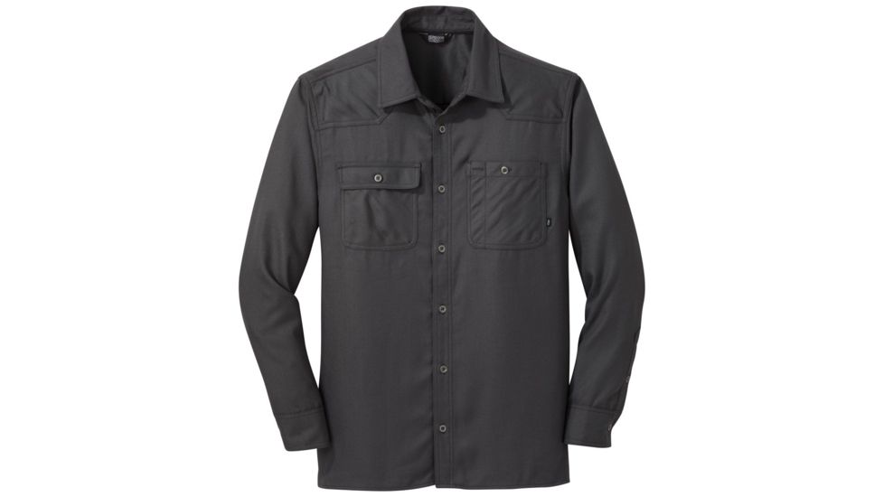 Outdoor Research Feedback Flannel Shirt - Mens, Storm, Large, 2428621288008
