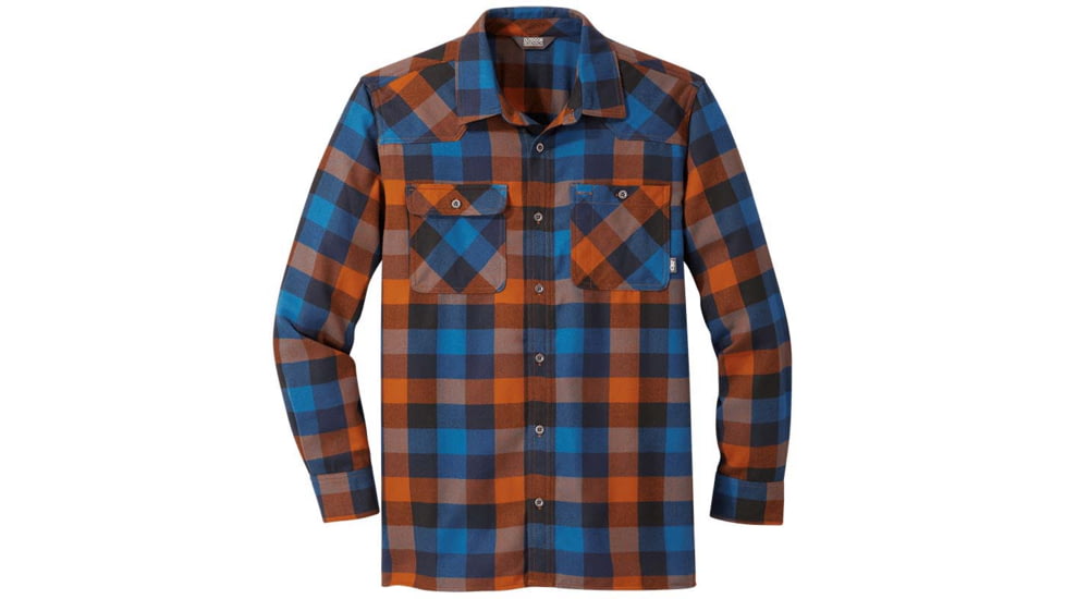Outdoor Research Feedback Flannel Shirt - Mens, Umber Plaid, Medium, 2428621847007