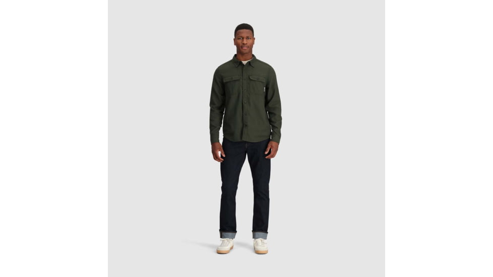 Outdoor Research Feedback Flannel Twill Shirt - Mens, Grove, Small, 3005132445006