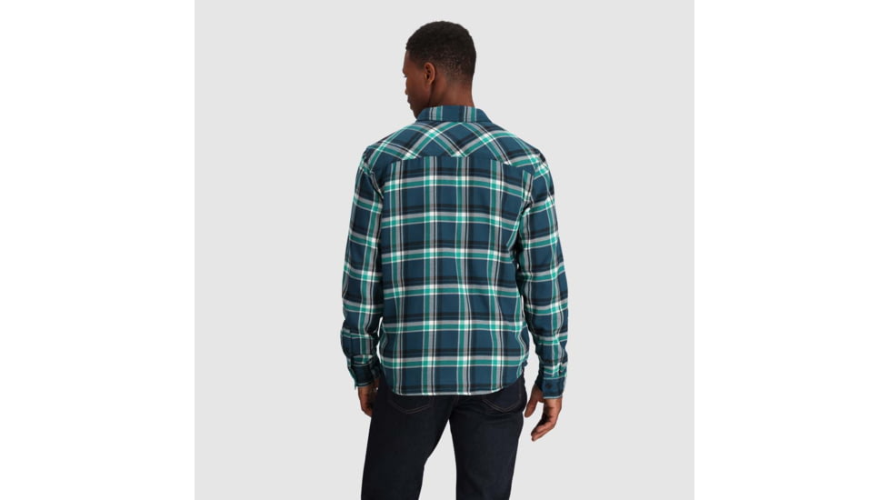 Outdoor Research Feedback Flannel Twill Shirt - Mens, Harbor Plaid, Small, 3005132608006