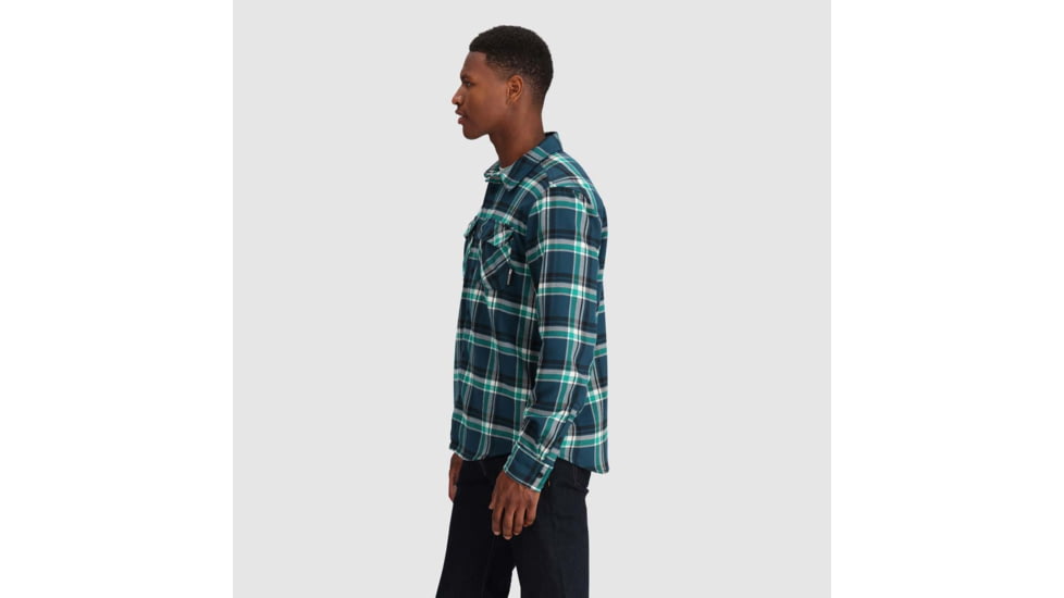 Outdoor Research Feedback Flannel Twill Shirt - Mens, Harbor Plaid, Small, 3005132608006
