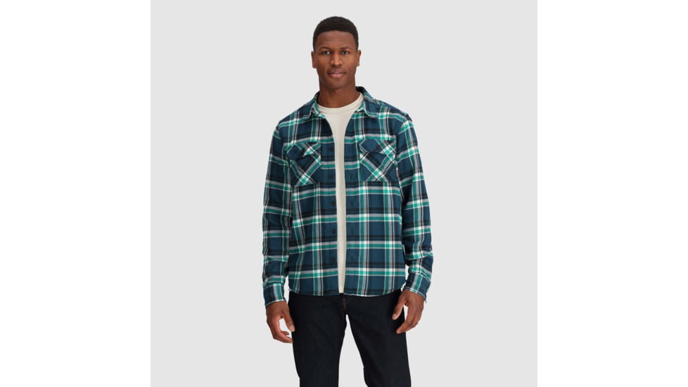 Outdoor Research Feedback Flannel Twill Shirt - Mens, Harbor Plaid, Small, 3005132608006