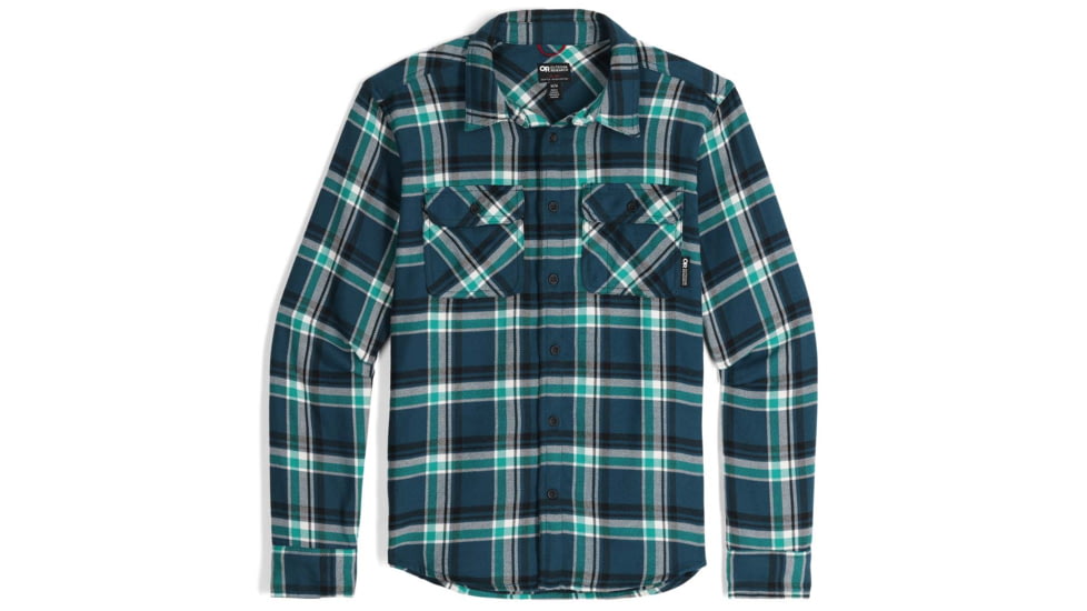 Outdoor Research Feedback Flannel Twill Shirt - Mens, Harbor Plaid, Small, 3005132608006