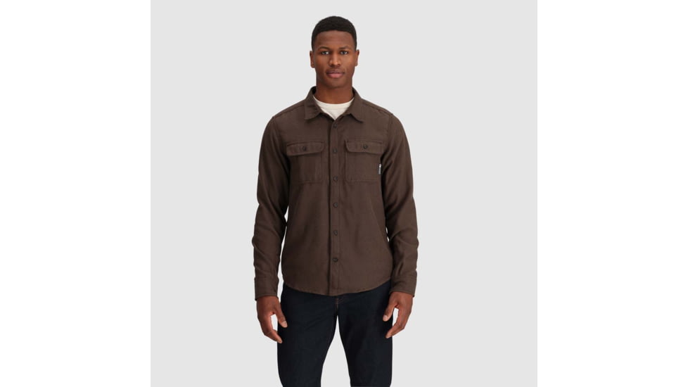 Outdoor Research Feedback Flannel Twill Shirt - Mens, Hickory, 3XL, 3005132443011