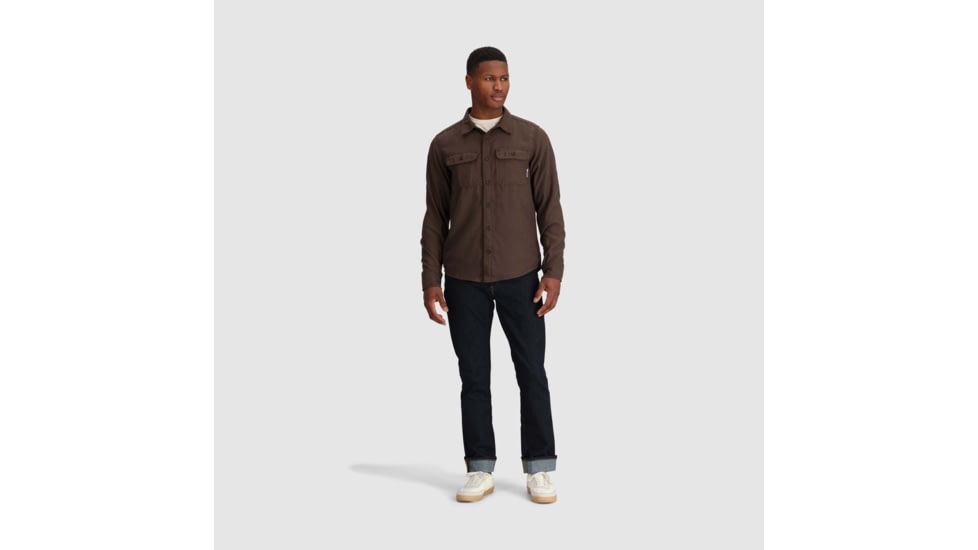 Outdoor Research Feedback Flannel Twill Shirt - Mens, Hickory, 3XL, 3005132443011