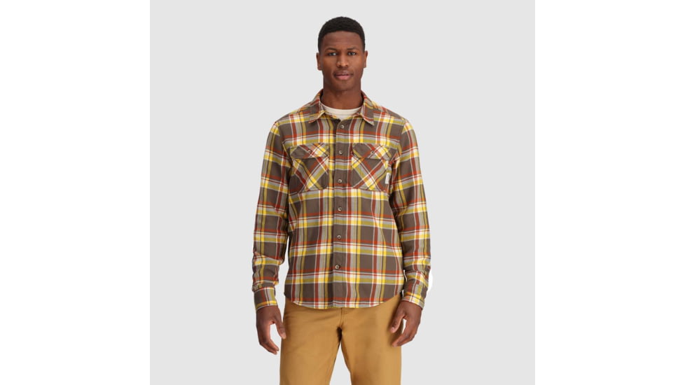 Outdoor Research Feedback Flannel Twill Shirt - Mens, Hickory Plaid, 3XL, 3005132607011