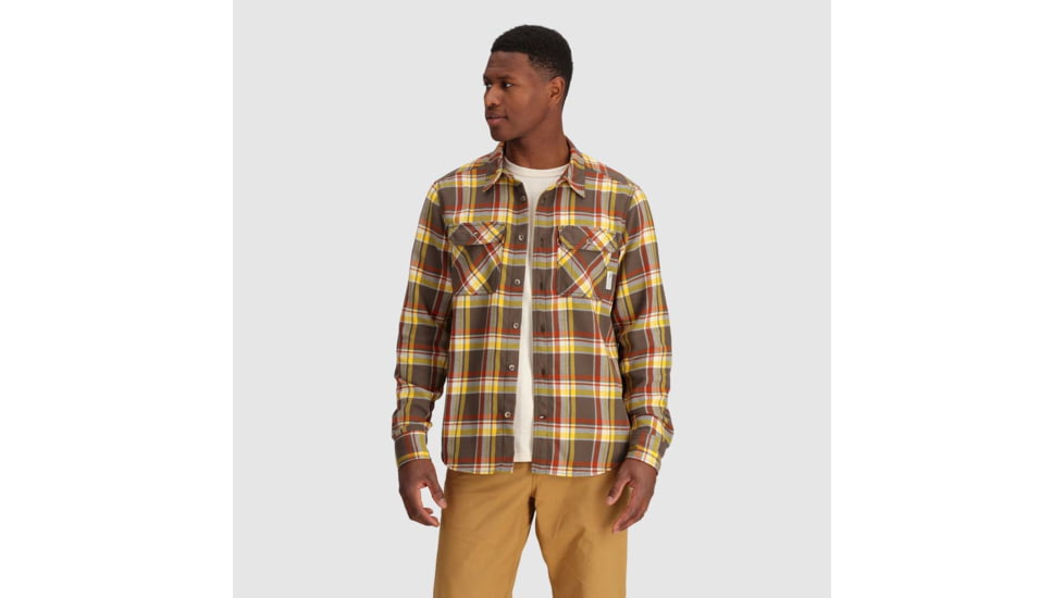 Outdoor Research Feedback Flannel Twill Shirt - Mens, Hickory Plaid, 3XL, 3005132607011
