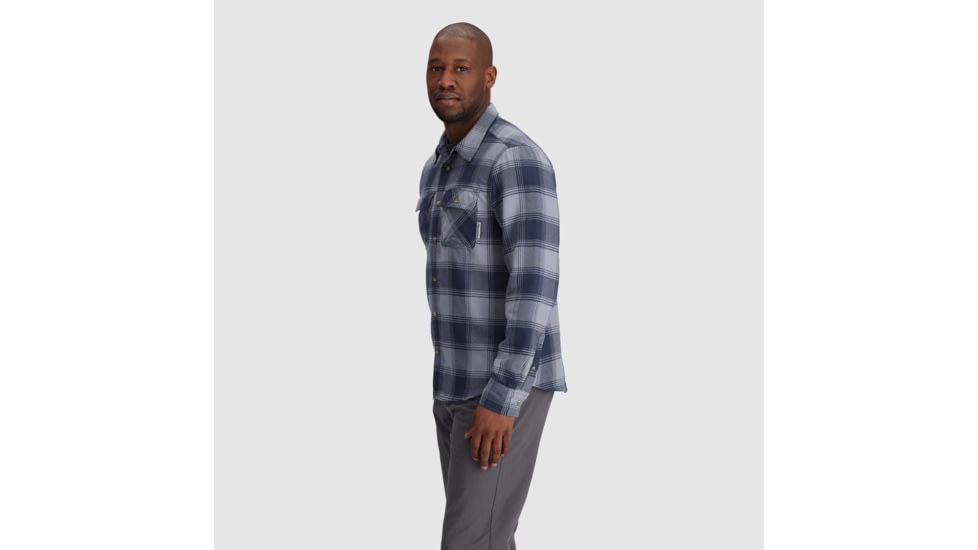 Outdoor Research Feedback Flannel Twill Shirt - Mens, Slate Plaid, 3XL, 3005131521011