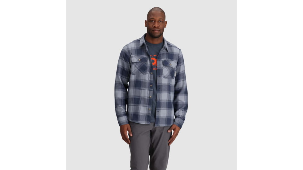 Outdoor Research Feedback Flannel Twill Shirt - Mens, Slate Plaid, 3XL, 3005131521011