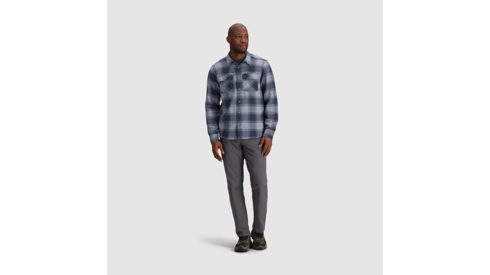Outdoor Research Feedback Flannel Twill Shirt - Mens, Slate Plaid, 3XL, 3005131521011