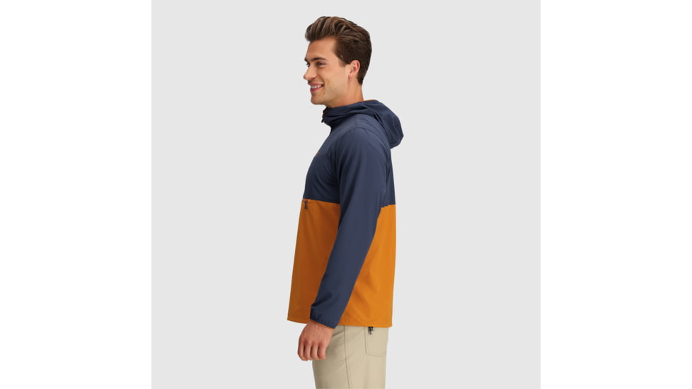 Outdoor Research Ferrosi Anorak Hoodie - Mens, Naval Blue /Marmalade, L, 2876162365008