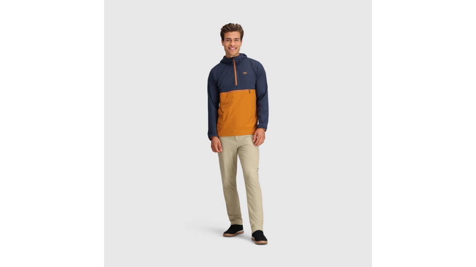 Outdoor Research Ferrosi Anorak Hoodie - Mens, Naval Blue /Marmalade, L, 2876162365008