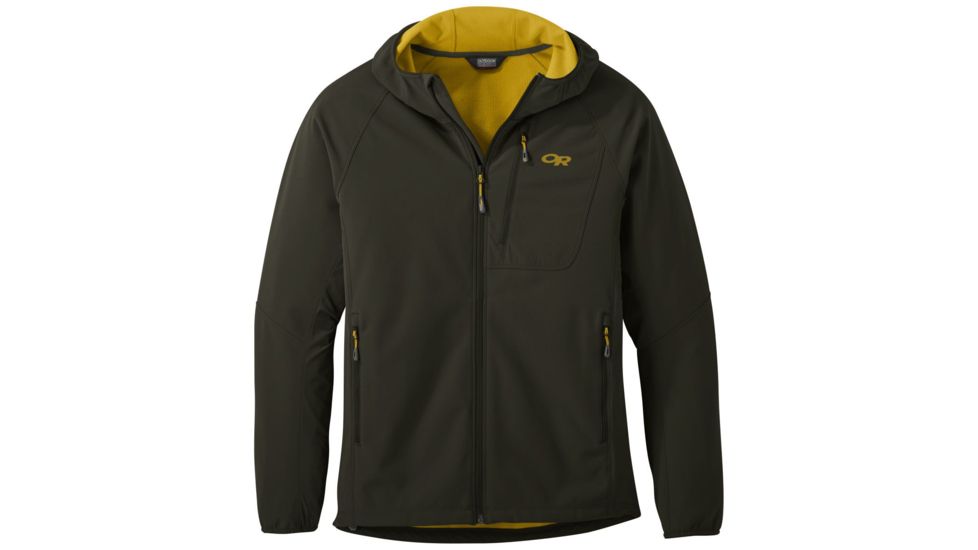 Outdoor Research Ferrosi Grid Hooded Jacket - Mens, Forest, Large, 2714190600008