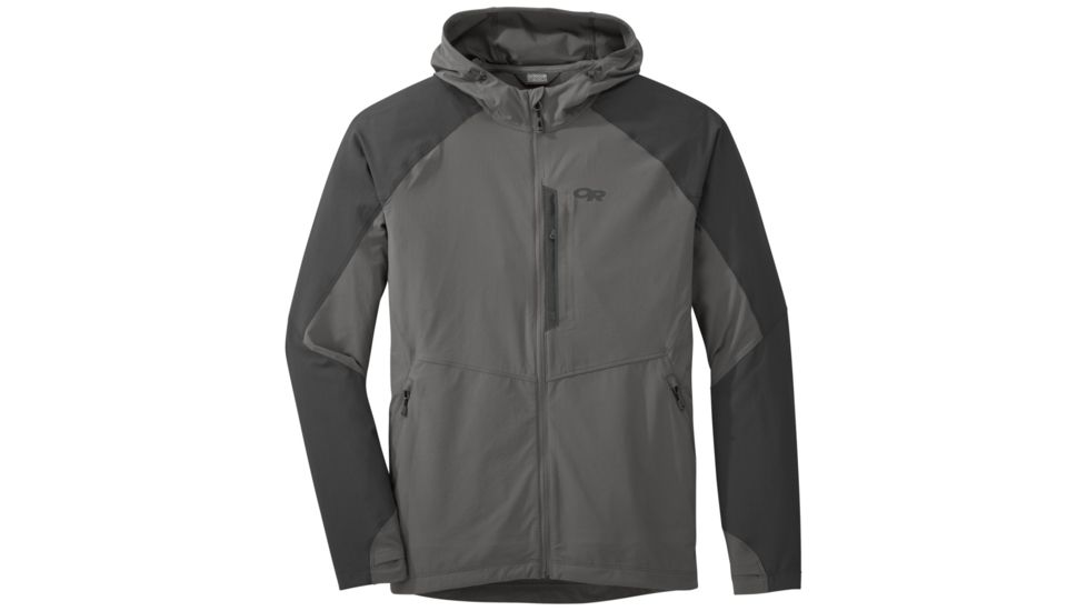 Outdoor Research Ferrosi Hooded Jacket - Mens, Pewter/Storm, 2XL, 2500941352010