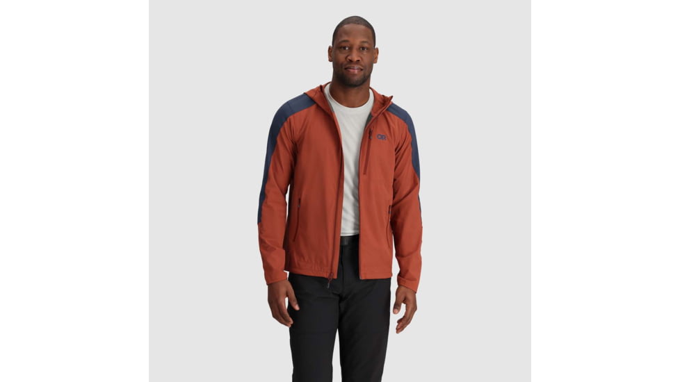 Outdoor Research Ferrosi Hoodie - Mens, Brick/Naval, 2XL, 2876172516010