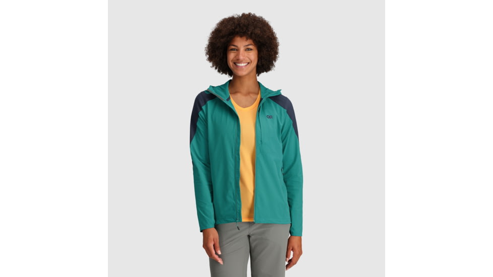 Outdoor Research Ferrosi Hoodie - Womens, Tropical/Naval Blue, L, 2876242351008