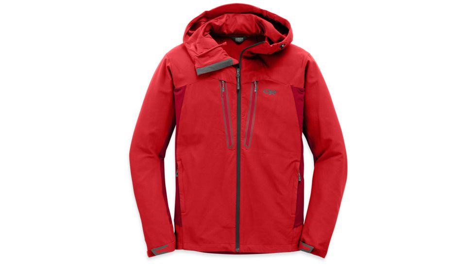 Ferrosi Summit Hooded Jacket - Mens-Hot Sauce/Agate-Small