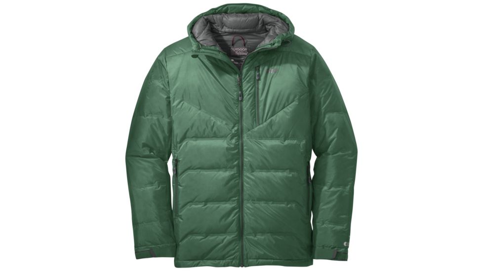 Outdoor Research Floodlight Down Jacket - Mens, Jungle/Charcoal, Small, 2448051354006