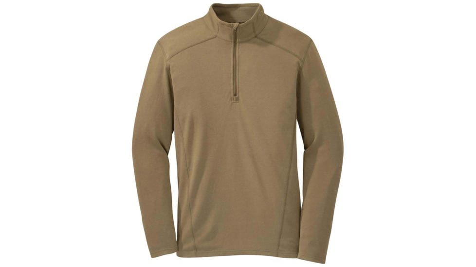 Outdoor Research Foundation Long Sleeve Zip Top - Mens, Coyote, Small, 2643550014006