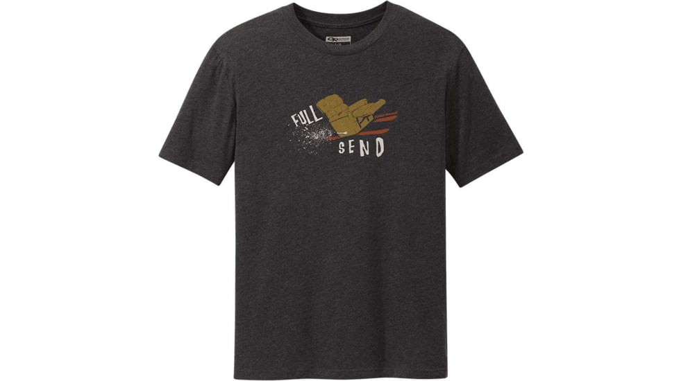 Outdoor Research Full Send Short Sleeve Tee - Mens, Charco Heath, Medium, 2778070893007