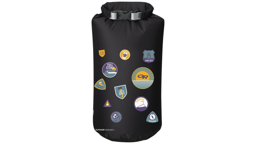 Outdoor Research Graphic Dry Sack 20L Merit Badges, Black, 2692980001222