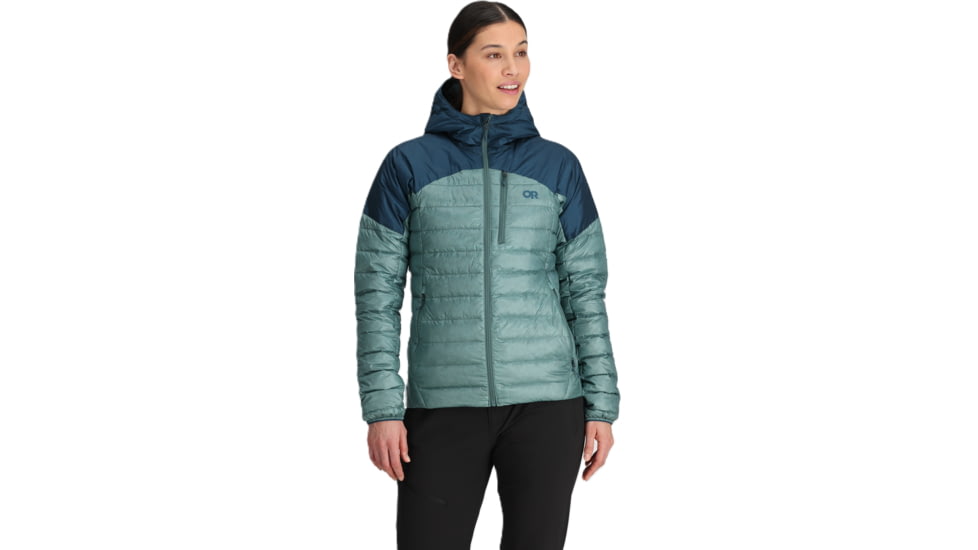 Outdoor Research Helium Down Hoodie Jacket - Women's, Neptune/Harbor, M, 2775912786007