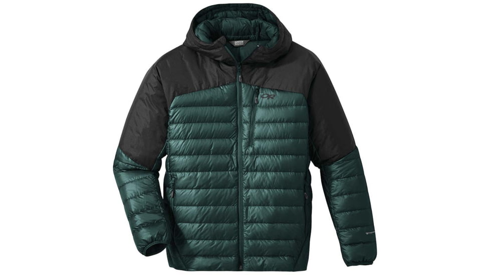 Outdoor Research Helium Down Hoodie - Men's, Fir/Black, 2XL, 2775721921010