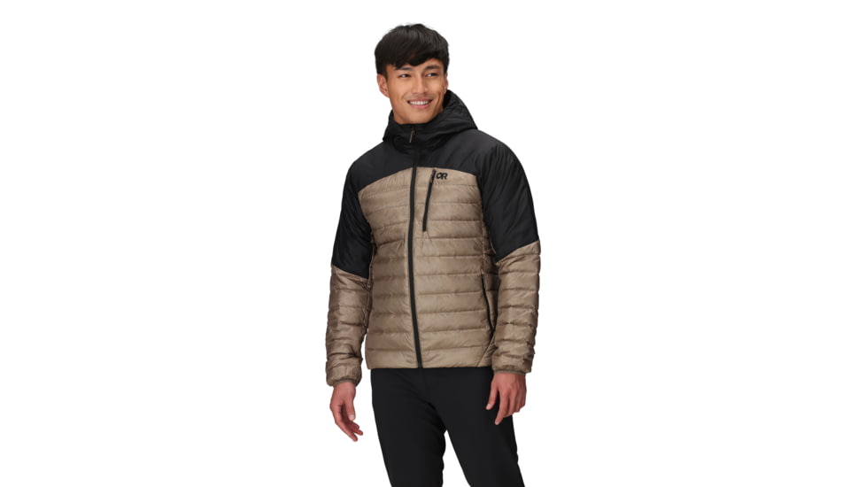 Outdoor Research Helium Down Hoodie - Men's, Sable/Black, Medium, 2775722957007
