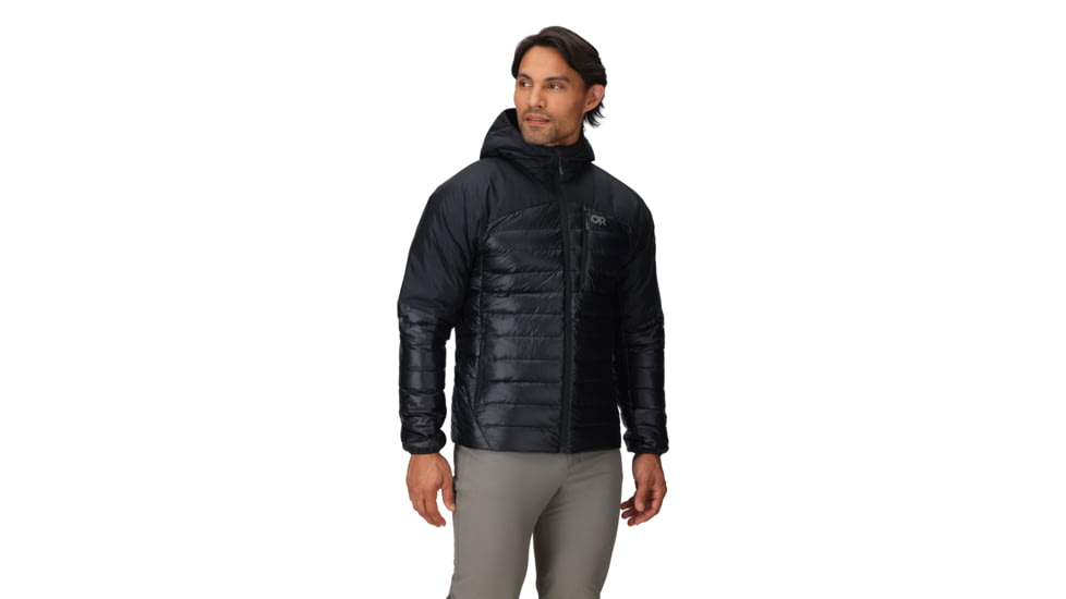 Outdoor Research Helium Down Hoodie - Men's, Solid Black, Medium, 2775721677007