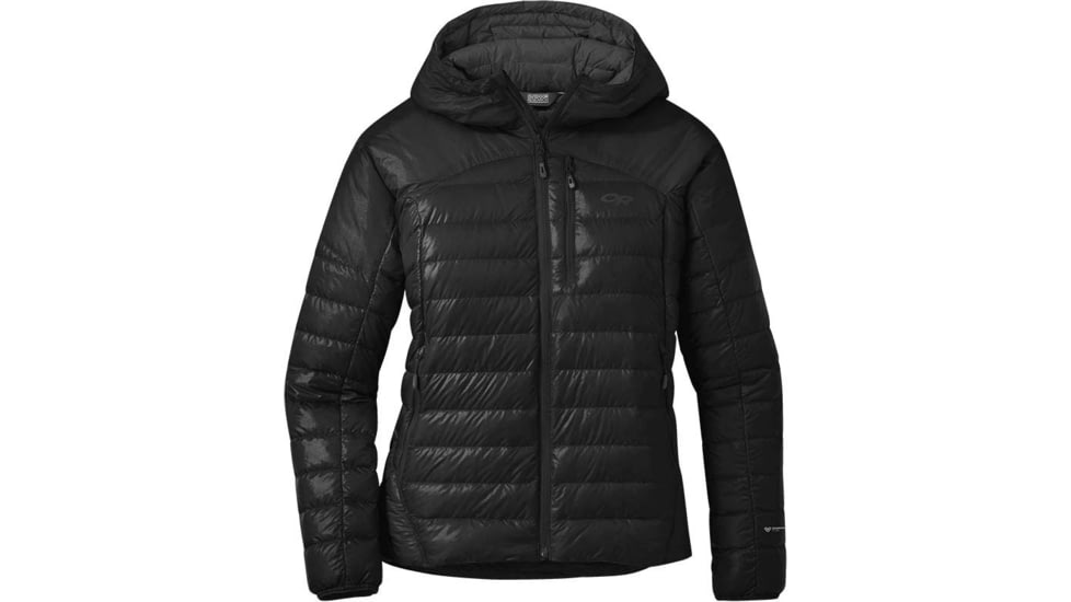 Outdoor Research Helium Down Hoodie - Women's, Solid Black, Small, 2775911677006