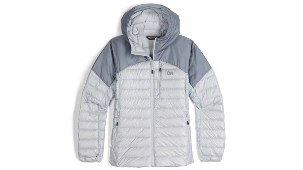 Outdoor Research Helium Down Hoodie - Women's, Titanium/Slate, Extra Small, 2775912383005