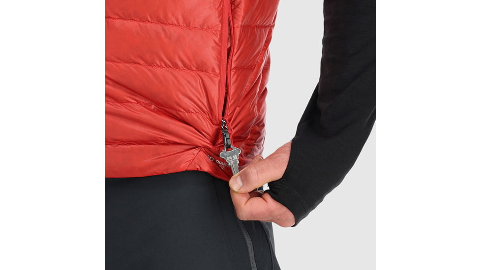 Outdoor Research Helium Down Vest - Mens, Cranberry, Small, 2775740420-S