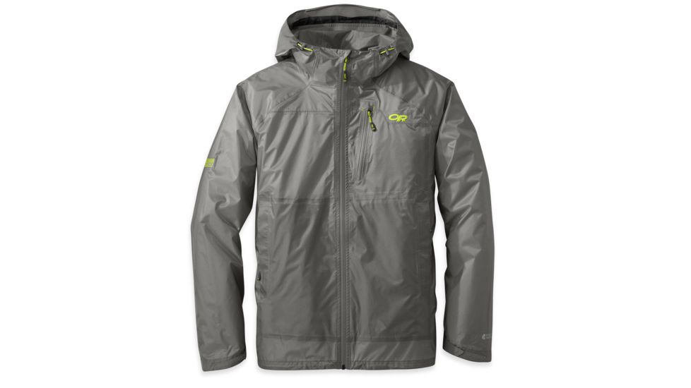 Outdoor Research Helium HD Jacket - Men's-Pewter/Lemongrass-X-Large