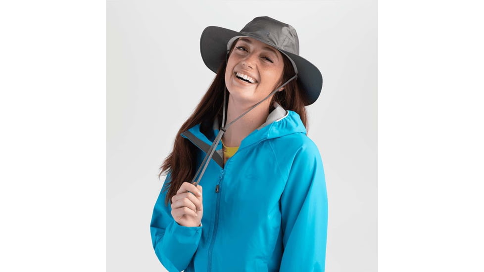 Outdoor Research Helium Rain Full Brim Hat, Pewter, Large/Extra Large, 2799270008016