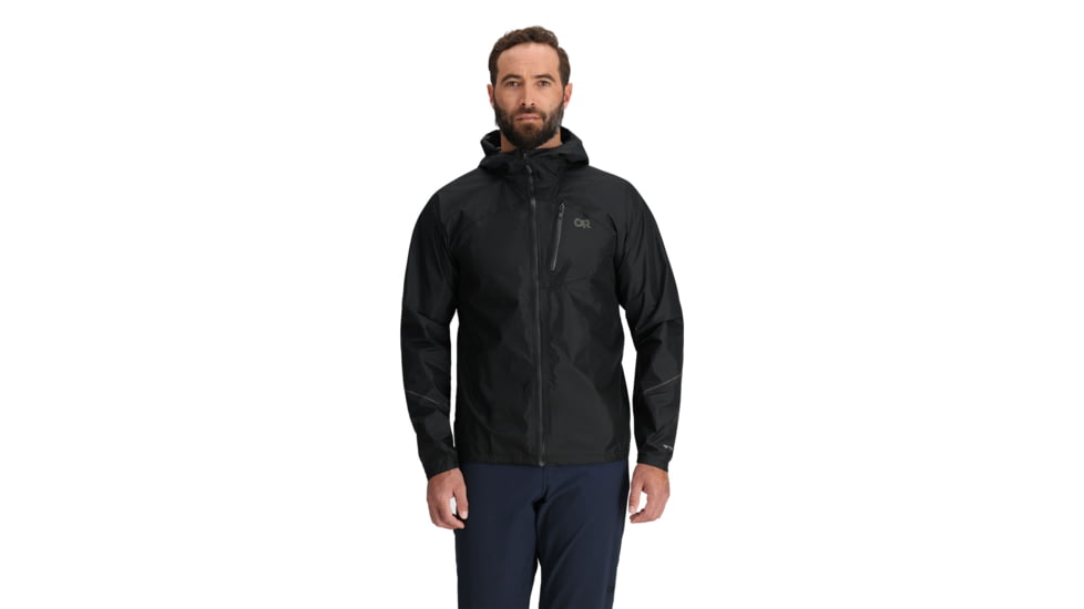 Outdoor Research Helium Rain Jacket - Mens, Black, S, 3224020001006