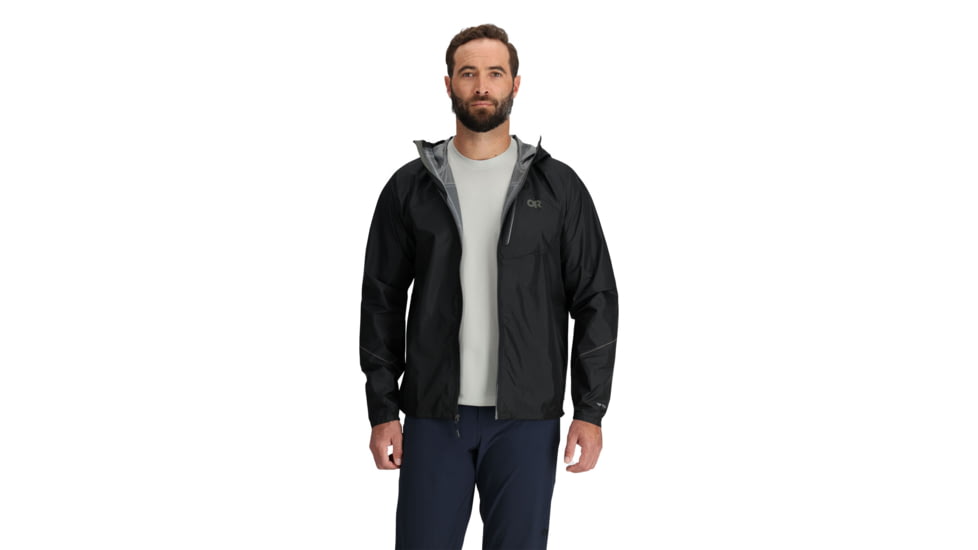 Outdoor Research Helium Rain Jacket - Mens, Black, S, 3224020001006