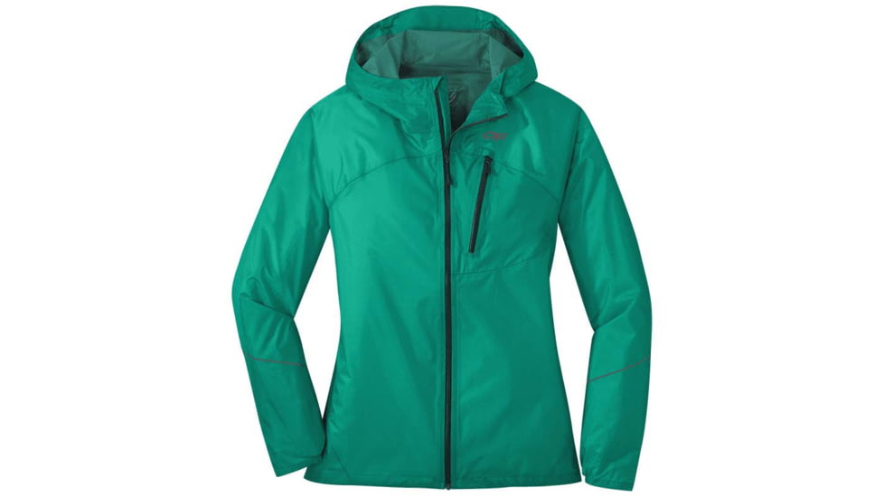 Outdoor Research Helium Rain Jacket - Women's, Jade, Small, 2753880715006
