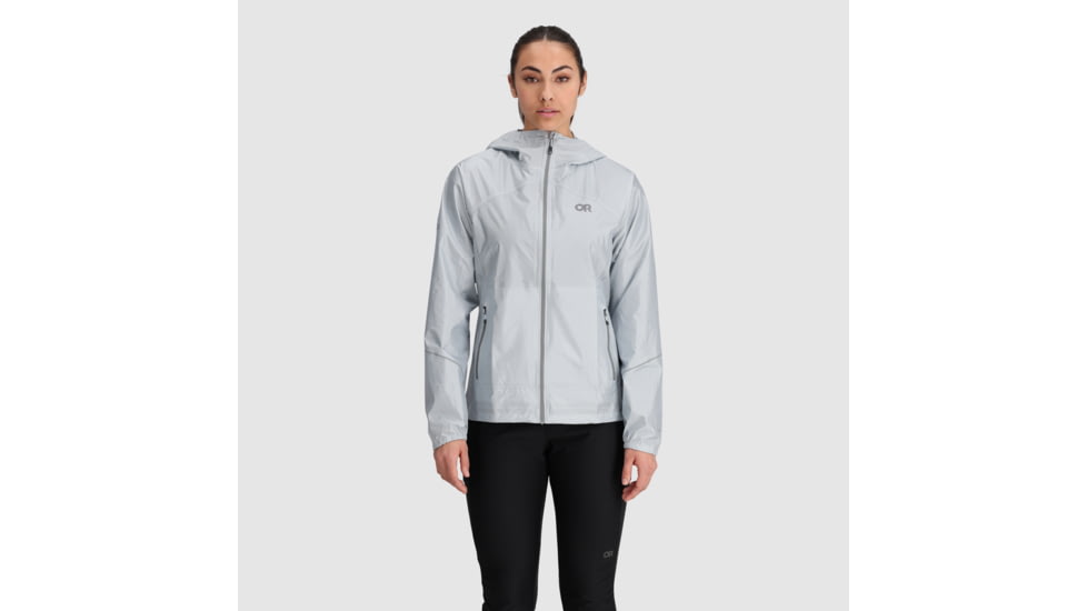 Outdoor Research Helium Rain Ultralight Jacket - Womens, Titanium, Large, 3002361077008