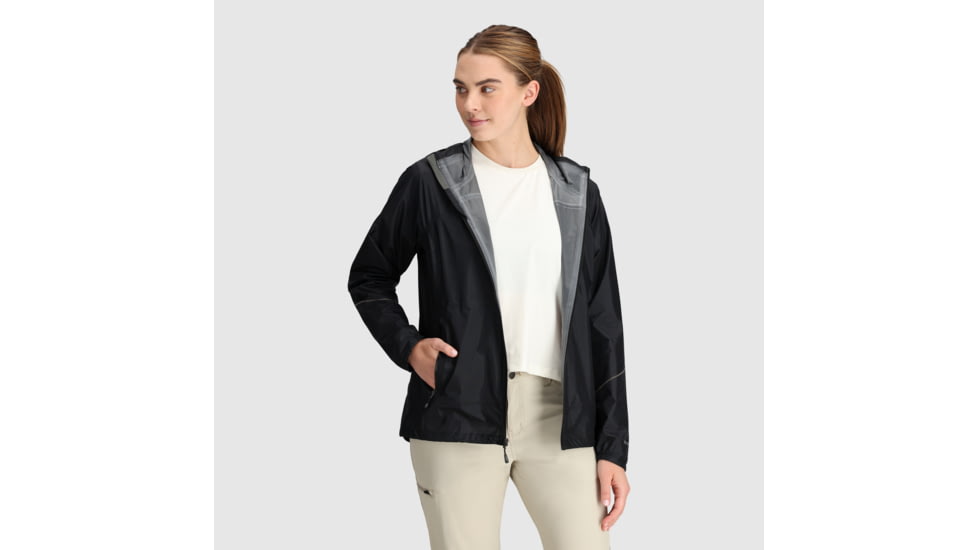 Outdoor Research Helium Rain Ultralight Jackets - Womens, Black, S, 3002360001006