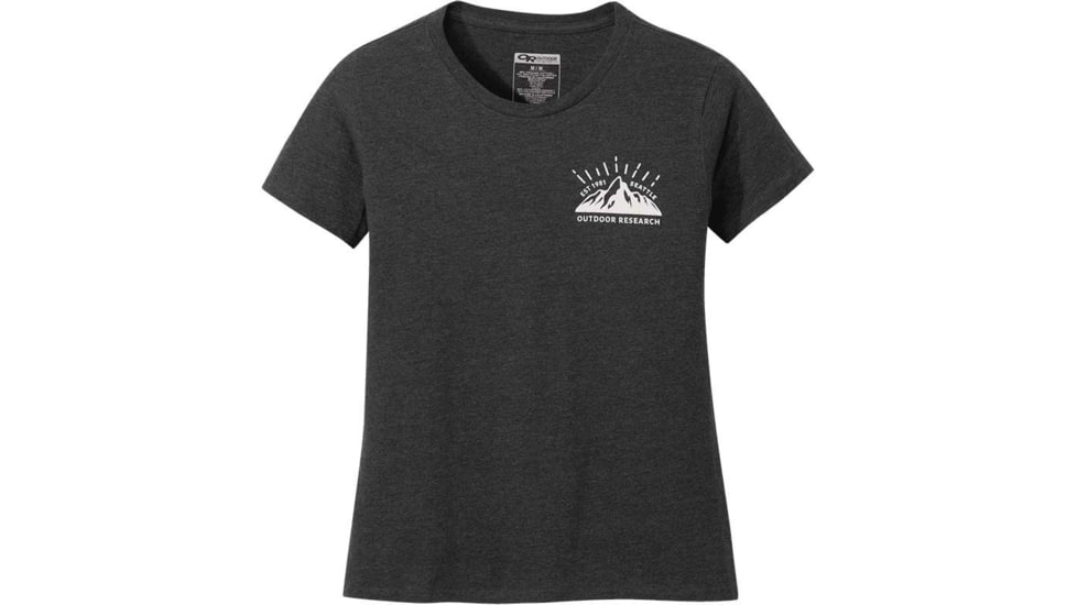 Outdoor Research Heritage Logo Short Sleeve Tee - Womens, Charco Heath, Small, 2778140893006